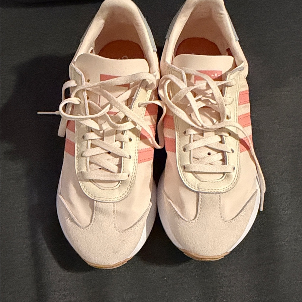 Adidas Women's Beige and Coral Sneakers